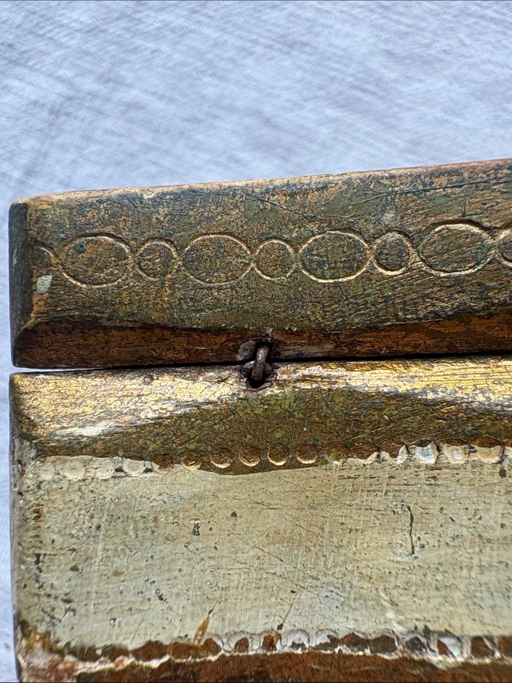 Antique Wood Trinket or Snuff Box
